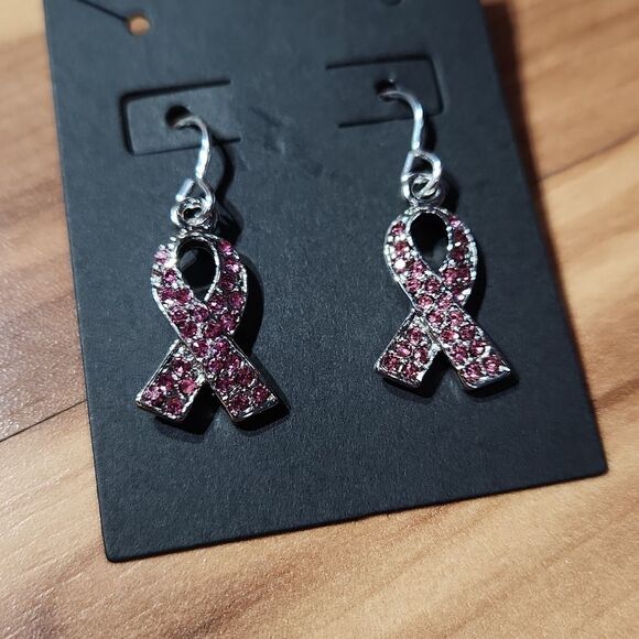 ✍️Handmade✍️ Breast Cancer Supporter Earrings, Poem & Gift Box Set - Picture 2 of 12